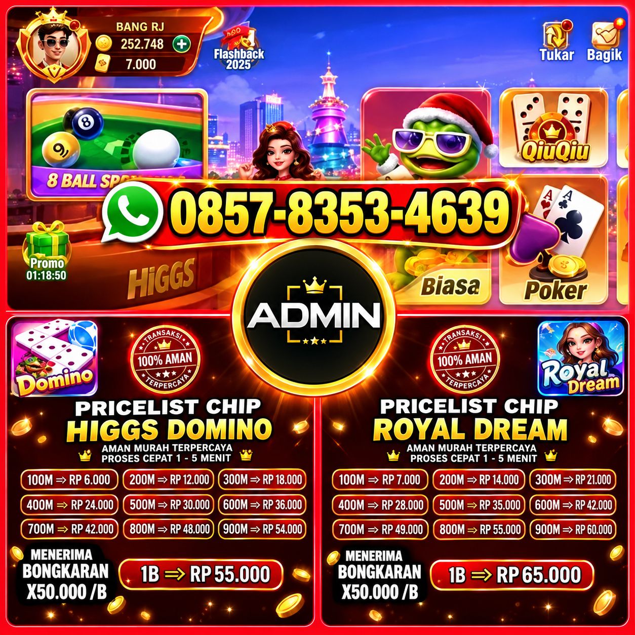 Agen chip Higgs domino dan rd