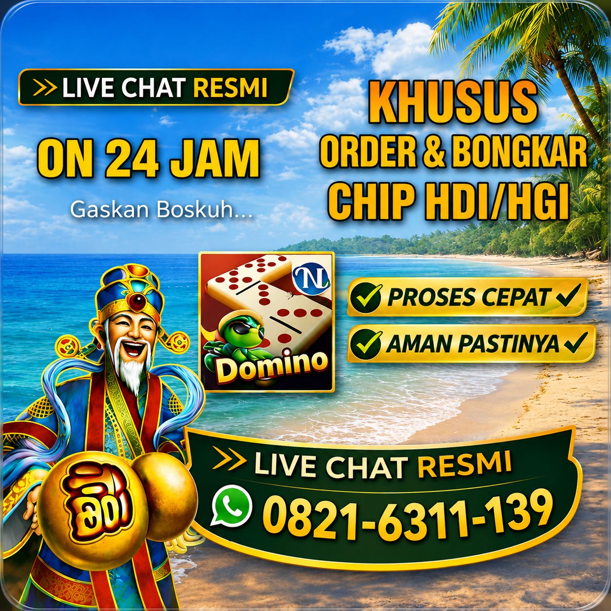 BONGKAR CHIP DOMINO HGI HDI