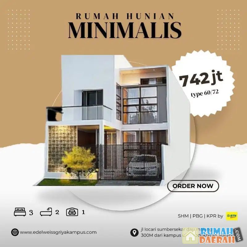 RUMAH HUNIAN MURAH DEKAT KAMPUS UIN3