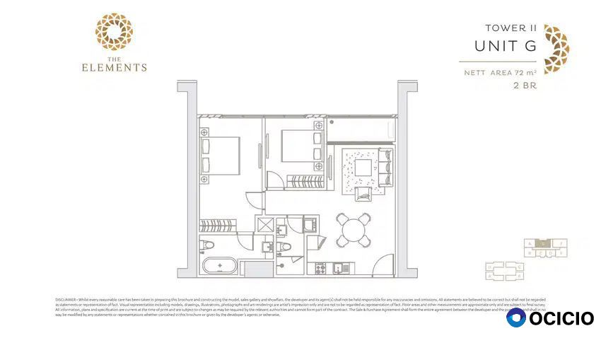 The Elements Apartment Tipe 2 BR