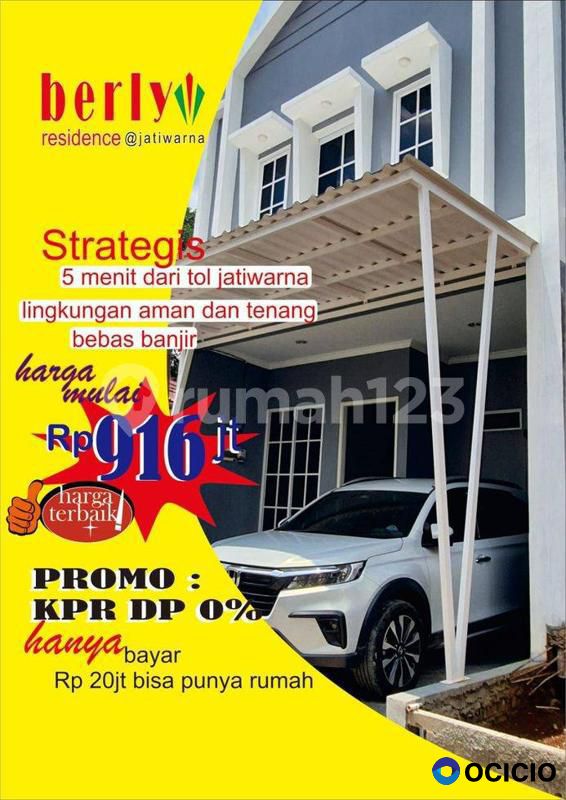 DIJUAL RUMAH 2 LANTAI SIAP HUNI JATIMURNI DEKAT PINTU TOLL JATIWARNA BEKASI