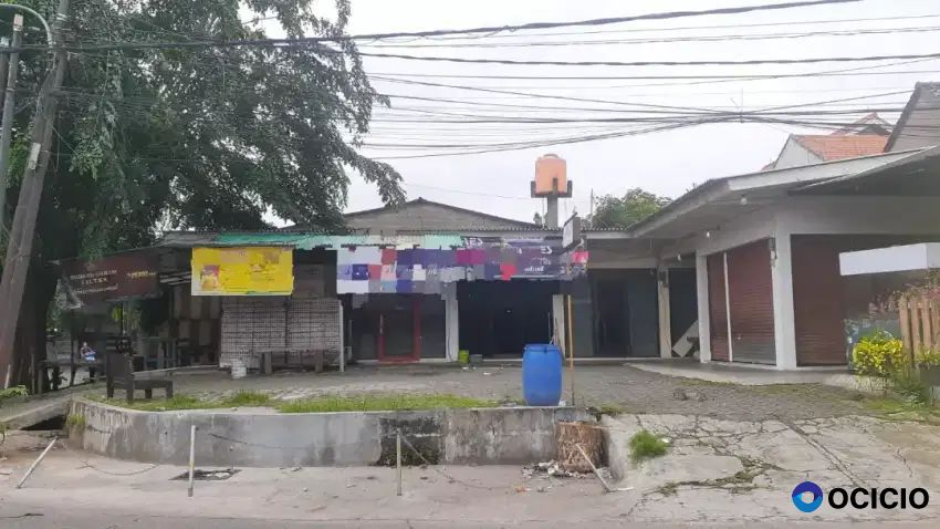 Dijual tanah hook 234 m + 6 kios pinggir jalan raya perumahan pekayon