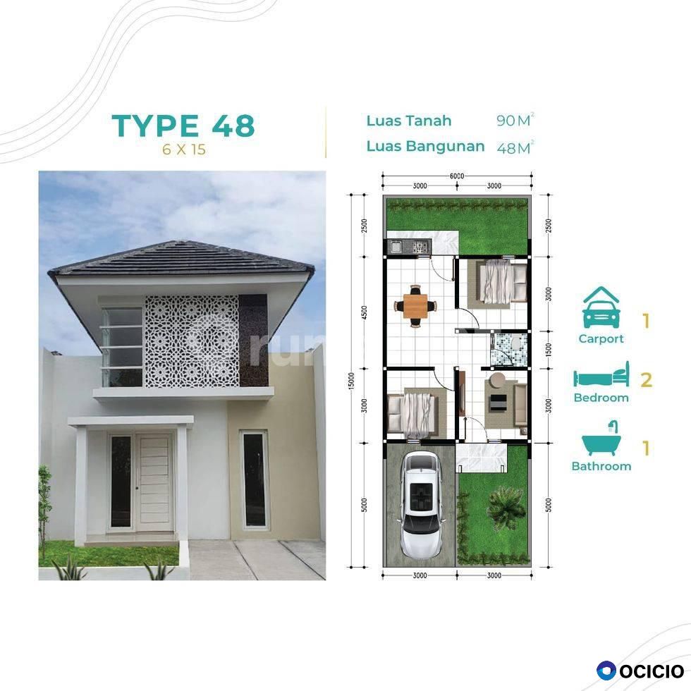 Rumah tanpa DP di The Oso cluster the Trust - Tambak Oso SHM Baru