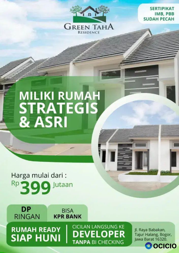 Rumah cicil ke developer Tajur halang bogor Jawa Barat