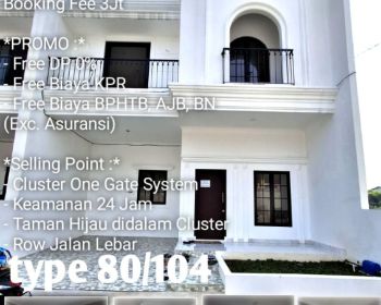 Jual rumah 2 lantai booking fee 3 juta