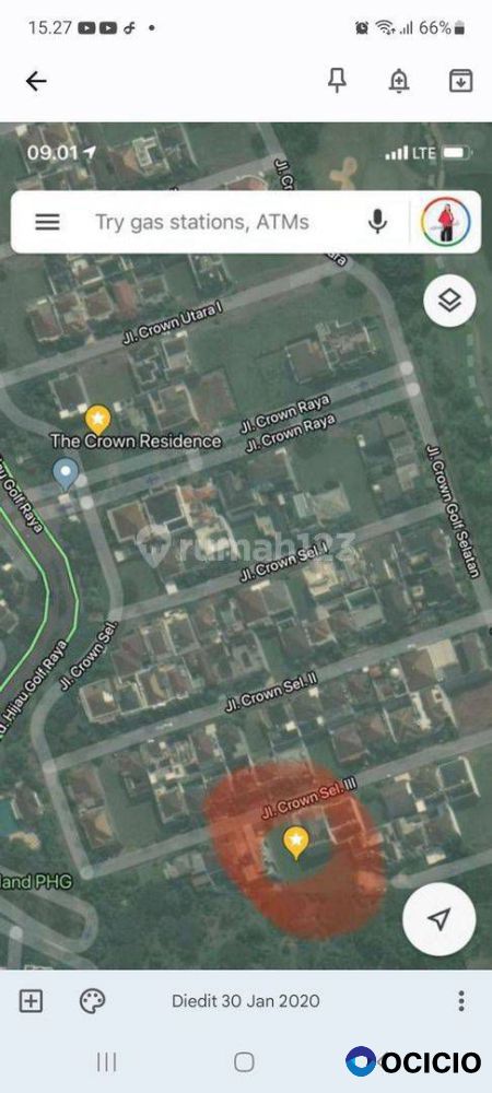 Kavling crown golf di pondok hijau golf view lapangan golf dan danau