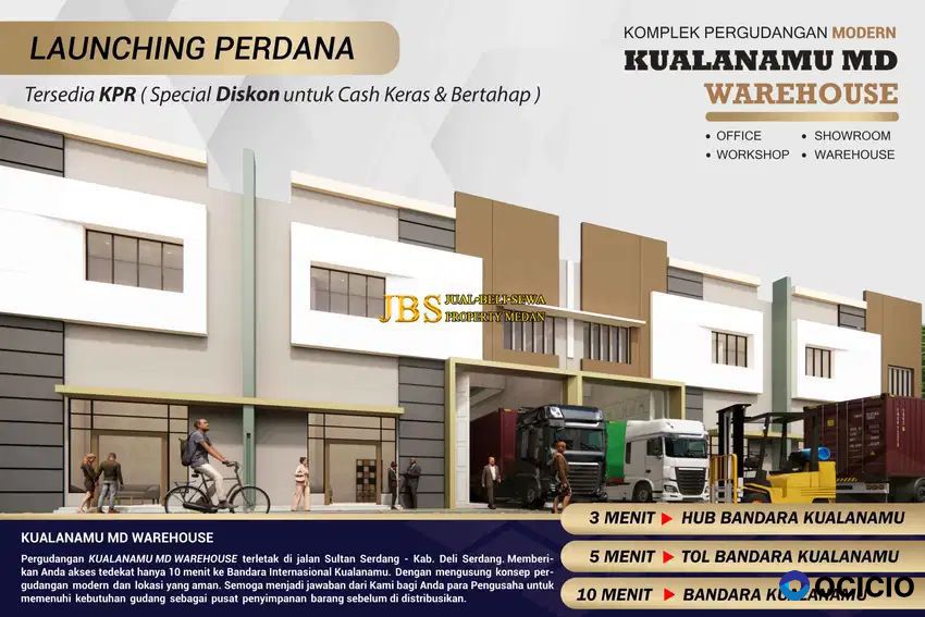 Dijual Gudang di Komplek Pergudangan MD Kualanamu Warehouse