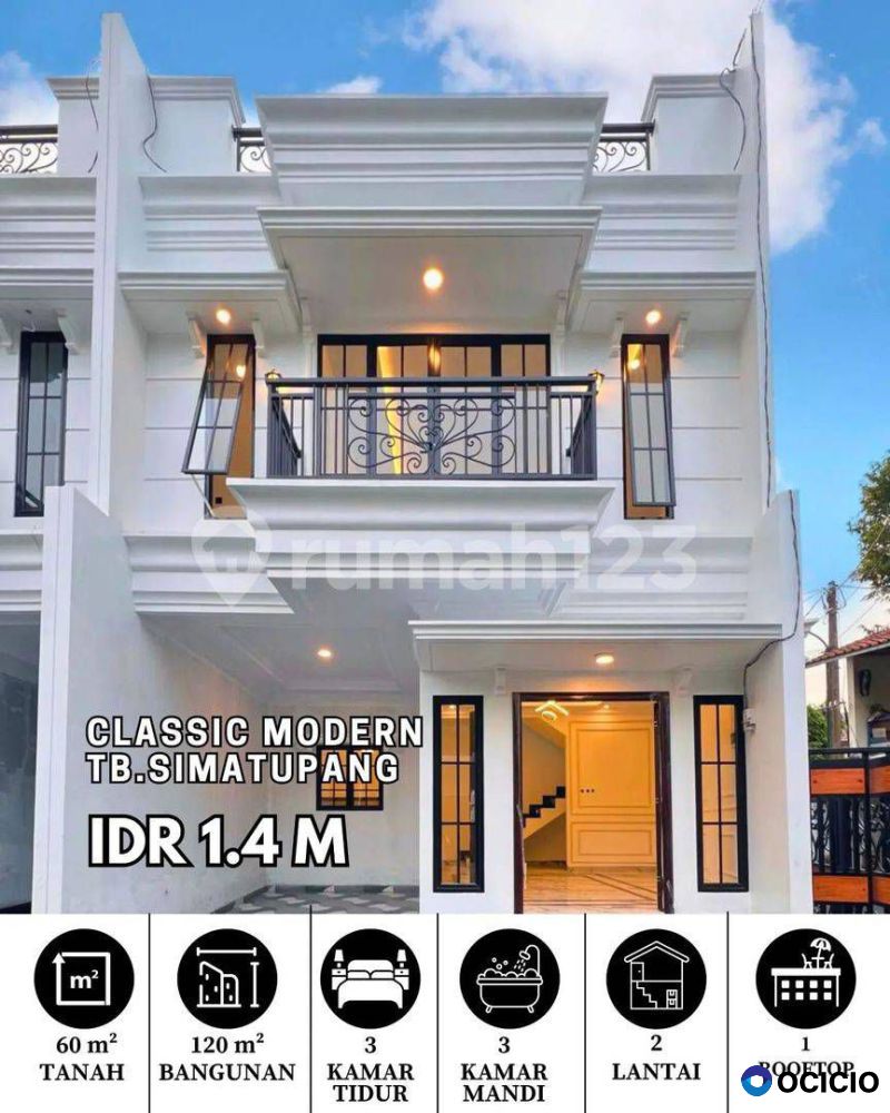 Dijual Rumah Clasic Modern Di tanjung Barat