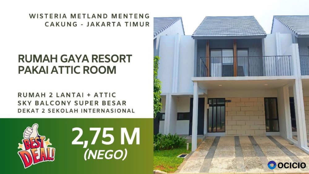 Rumah Wisteria Dijual Metland Menteng Cakung