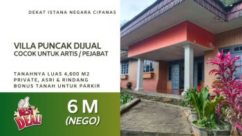 Villa Puncak Dijual Dekat Istana Negara Cipanas