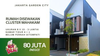 Rumah Disewakan Cluster Mahakam Jakarta Garden City