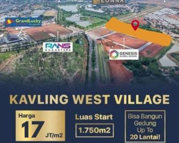 Dijual Kavling Komersial West Village, Jln BSD Raya Pusat, BSD City