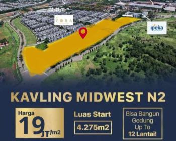 Dijual Kavling Komersial BSD City, Kavling Midwest N2, Jln BSD Boulevard Utara