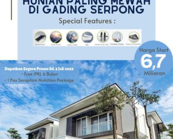 Dijual Rumah di PASADENA GRAND RESIDENCE MODERN TROPIS, Gading Serpong