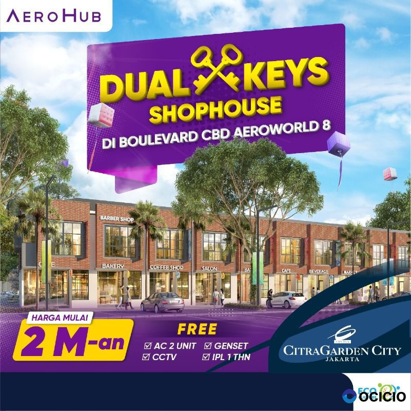 Dijual Ruko Aerohub Citra 8, Citra Garden City, Jakarta Barat