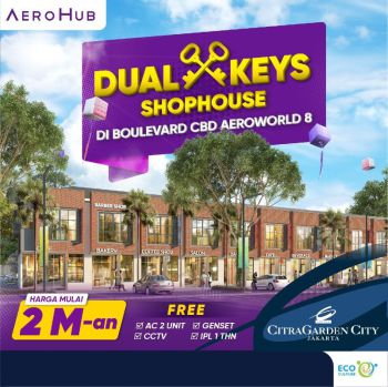Dijual Ruko Aerohub Citra 8, Citra Garden City, Jakarta Barat
