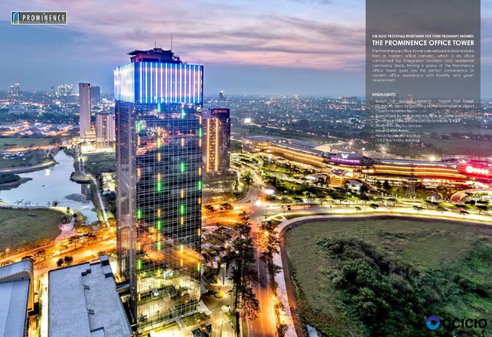 Dijual Office Space The Prominence Office Tower, Jl. Jalur Sutera Barat
