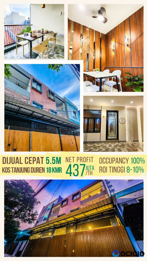 Dijual Rumah Kost di Jln Tanjung Duren Timur, Jakarta Barat