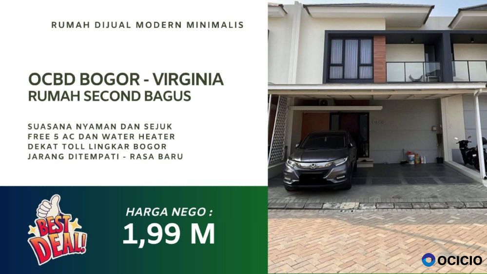Rumah Dijual OCBD Bogor Cluster Virginia