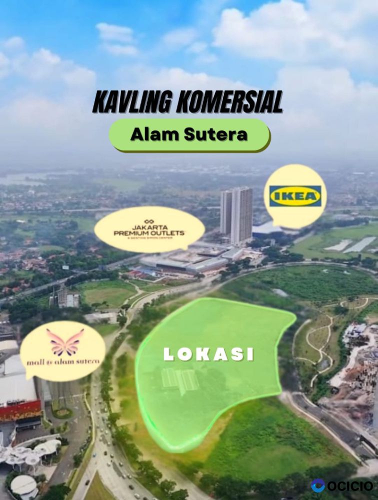 Dijual Kavling Komersial di Jalan Jalur Sutera Boulevard, Alam Sutera, Tangsel
