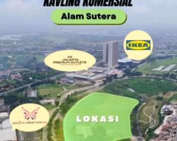 Dijual Kavling Komersial di Jalan Jalur Sutera Boulevard, Alam Sutera, Tangsel
