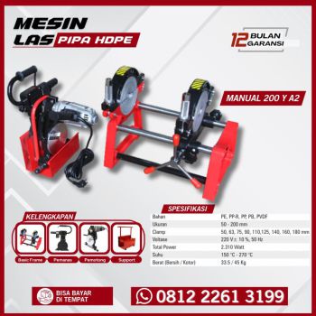 Mesin Las Pipa Hdpe / Penyambung Pipa Hdpe 160-50 MM 4 Clamps