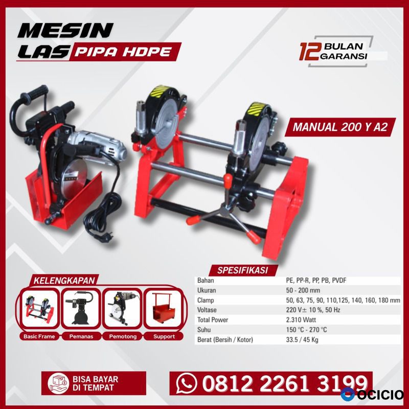 Mesin Las Pipa Hdpe / Penyambung Pipa Hdpe 160-50 MM 4 Clamps