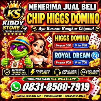 KHUSUS TERIMA BONGKAR CHIP DOMINO ISLAND HIGGS 🔥 BUKA 24JAM WA:0831-8500-7919