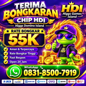 KHUSUS TERIMA BONGKAR CHIP DOMINO ISLAND HIGGS 🔥 BUKA 24JAM WA:0831-8500-7919