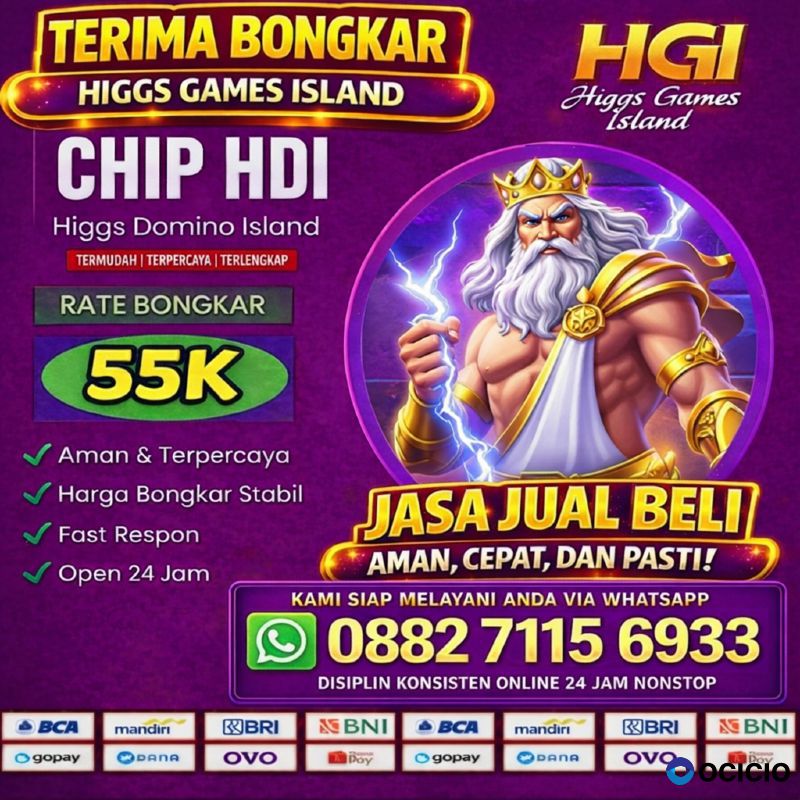 Agen terima bongkaran chip higgs domino island amanah dan tepercaya 💯 resmi