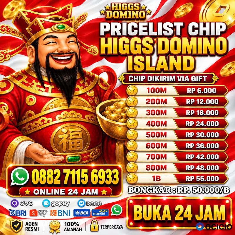 Khusus terima bongkaran chip higgs domino island amanah dan tepercaya 💯 resmi
