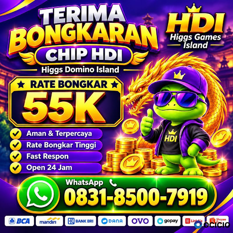 KHUSUS TERIMA BONGKAR CHIP DOMINO ISLAND HIGGS 🔥 BUKA 24JAM WA:0831-8500-7919