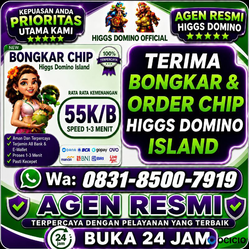 Terima Bongkar Chip Hdi Higgs domino Island Amanah terpercaya Wa 083185007919