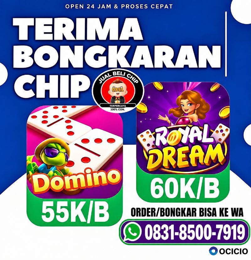 KHUSUS TERIMA BONGKAR CHIP DOMINO ISLAND HIGGS 🔥 BUKA 24JAM WA:0831-8500-7919
