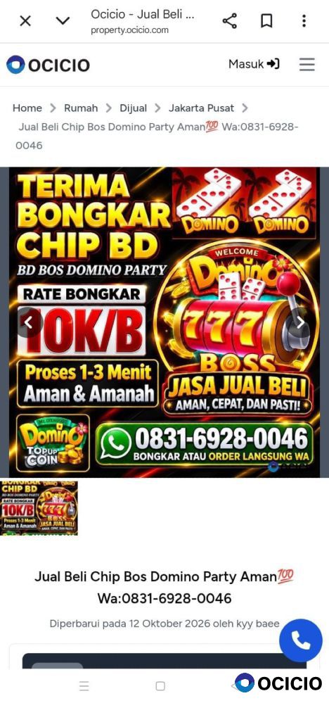 TERIMA BONGKAR CHIP BOS DOMINO PARTY | AMAN &TERPERCAYA wa:0831-6928-0046