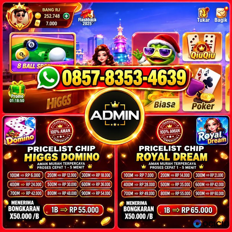 Agen Chip Domino Hgi Dan royal dream Wa Admin 0857-8353-4639