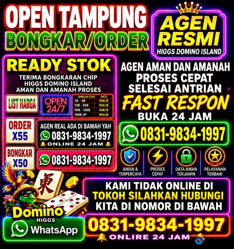 Terima Bongkaran Chip Higgs Domino Island Amanah Dan Tepercaya 💯 Resmi