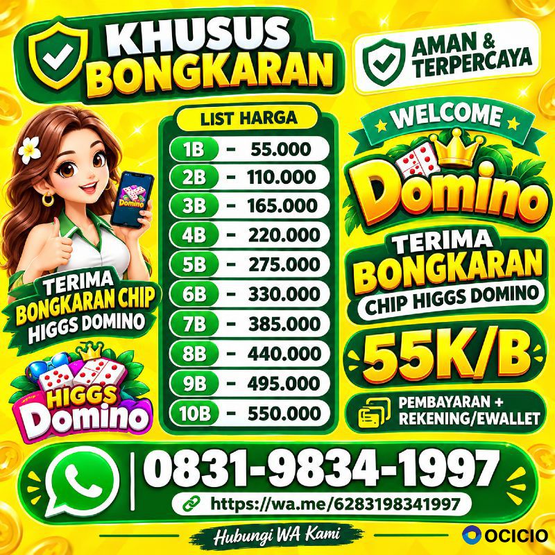 Agen Terima Bongkaran Chip Higgs Domino Amanah Dan Tepercaya 💯 Admin Resmi