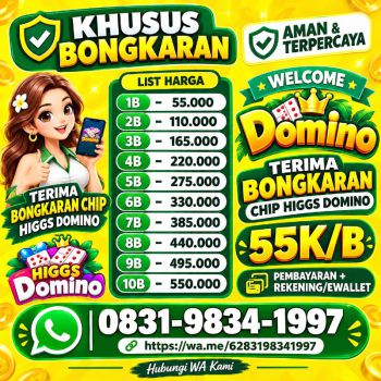 Agen Terima Bongkaran Chip Higgs Domino Amanah Dan Tepercaya 💯 Admin Resmi