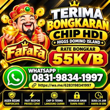 KHUSUS TERIMA BONGKAR CHIP DOMINO ISLAND HIGGS 🔥 BUKA 24JAM WA:0831-9834-1997