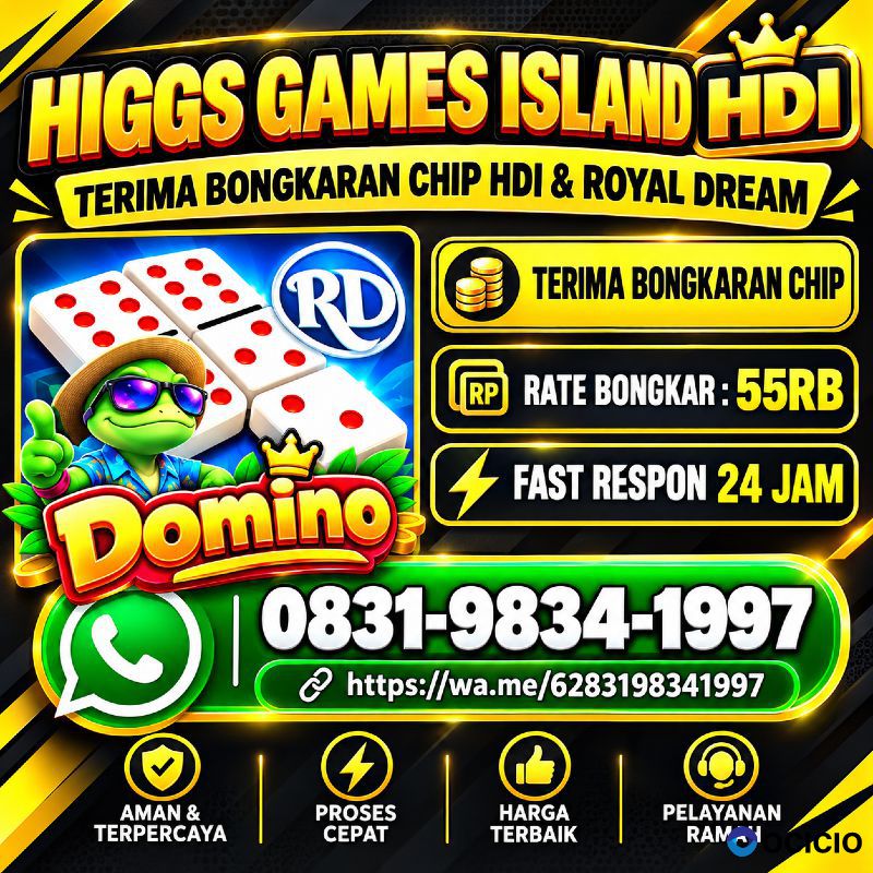 KHUSUS TERIMA BONGKAR CHIP DOMINO ISLAND HIGGS 🔥 BUKA 24JAM WA:0831-9834-1997