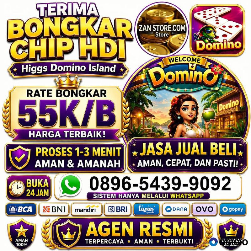 TERIMA BONGKAR CHIP HDI HIGGS DOMINO ISLAND JUAL BELI CHIP HDI