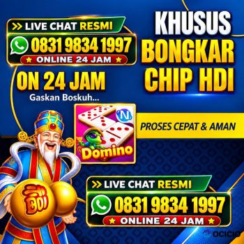 KHUSUS TERIMA BONGKAR CHIP DOMINO ISLAND HIGGS 🔥 BUKA 24JAM WA:0831-9834-1997