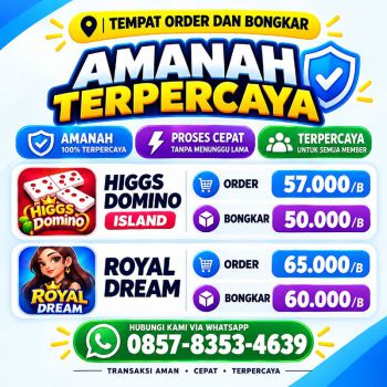 TERIMA BONGKAR COIN CHIP HDI HIGGS DOMINO ISLAND HUB WA 0857.8353.4639