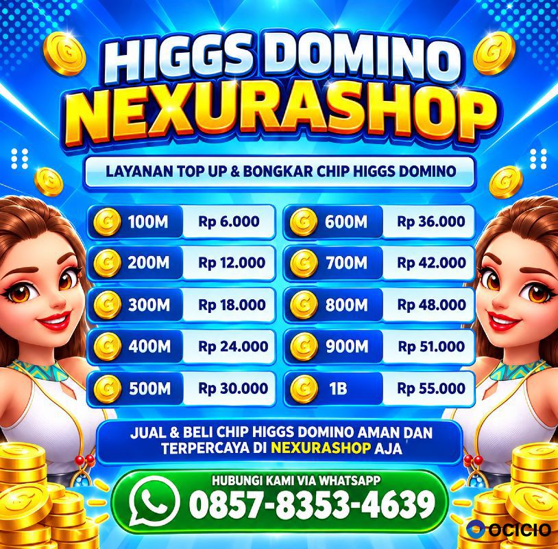 TERIMA BONGKAR CHIP HIGGS DOMINO ISLAND AGEN BUKA 24JAM JUAL BELI TERPERCAYA💯