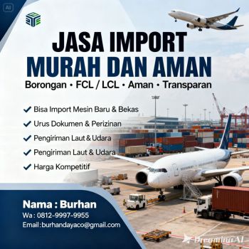 JASA IMPORT DENGAN BIAYA TERMURAH ASIA & DAN EROPA