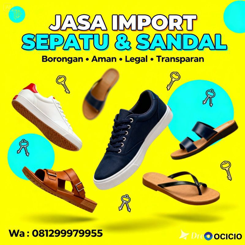 jasa import sepatu dan sandal 081299979955