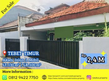 Dijual Rumah Tebet Hitung Tanah Lokasi Strategis Jalan 1 Mobil (BU)