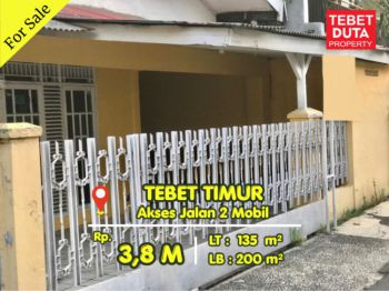 Dijual Cepat Rumah Tebet Timur Lokasi Strategis Jalan 2 Mobil