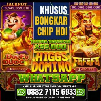 TERIMA BONGKARAN CHIP HIGGS DOMINO ISLAND  0️⃣8️⃣8️⃣2️⃣7️⃣1️⃣1️⃣5️⃣6️⃣9️⃣3️⃣3️⃣